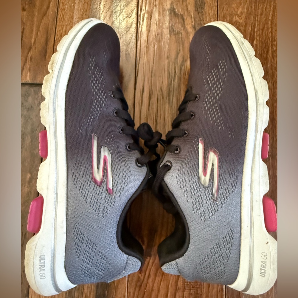Skechers Go Walk 5 Alive Black Hot Pink Womens Casual Sneakers 15929 Size 6.5 - Picture 7 of 9